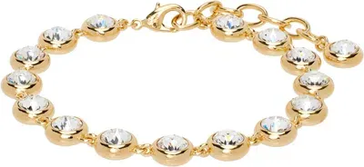 Amina Muaddi Gold Iris Anklet In Gold/white