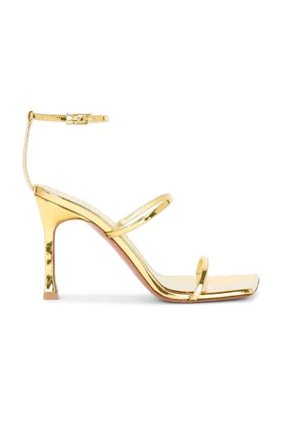 Amina Muaddi Maya 95 Mirror Sandal In Gold