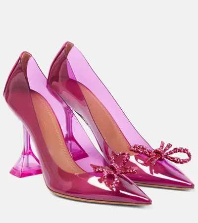 Amina Muaddi Rosie Embellished Pvc Pumps In Magenta