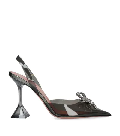 Amina Muaddi Rosie Glass Slingback Pumps 95 In Grey