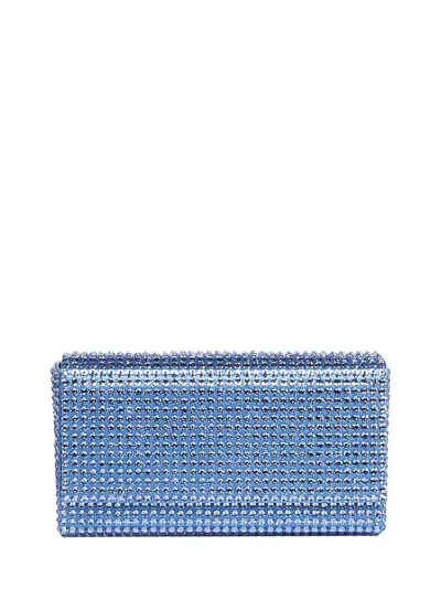 Amina Muaddi Super Amini Paloma Clutch In Blue