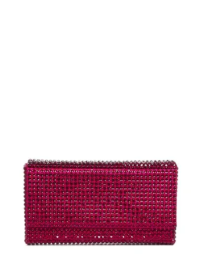 Amina Muaddi Super Amini Paloma Clutch In Red