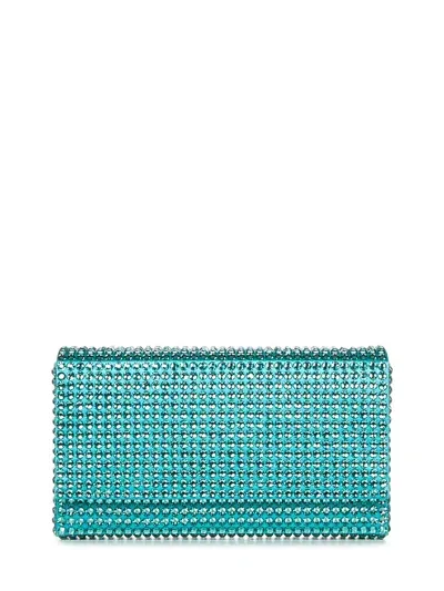 Amina Muaddi Superamini Paloma Clutch In Green