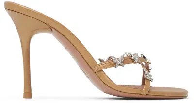 Amina Muaddi Tan Debora Heeled Sandals In Latte