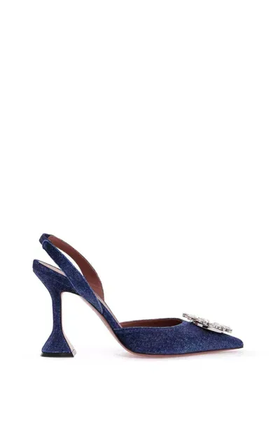 Amina Muaddi Velvet Slingback Beg In Multi