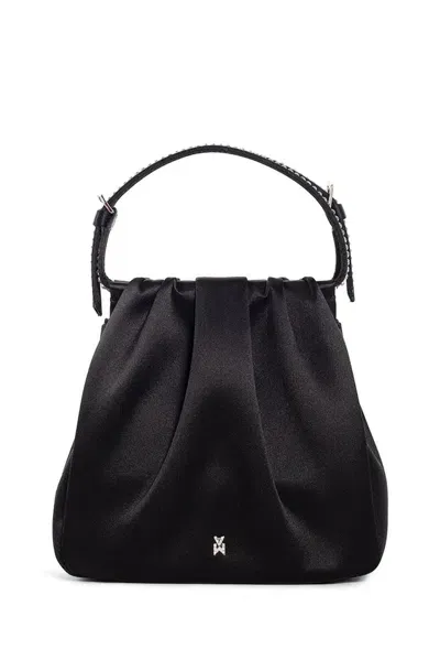 Amina Muaddi Vittoria Embellished Satin Tote Bag In Black