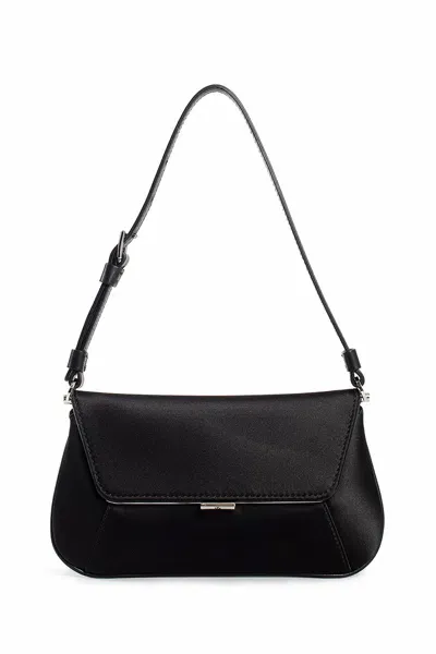 Amina Muaddi Woman Black Shoulder Bags