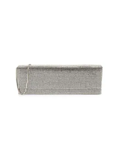 Amina Muaddi Paloma Crystal-embellished Clutch Bag In Black White