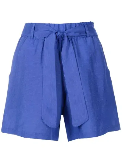 Amir Slama Belted Elasticated Short Shorts In Blue