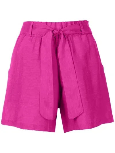 Amir Slama Belted Elasticated Short Shorts In Pink