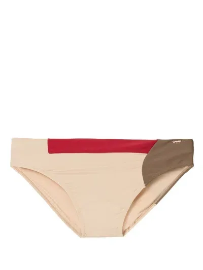 Amir Slama Colour-block Swim Briefs In Brown