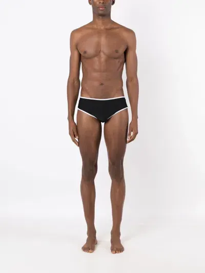 Amir Slama Contrasting-trim Swimming Trunk In Black