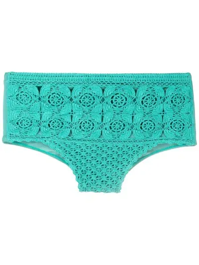 Amir Slama Crochet Swim Trunks In Green