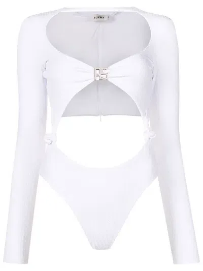 Amir Slama Cut-out Detail Swimsuit In White