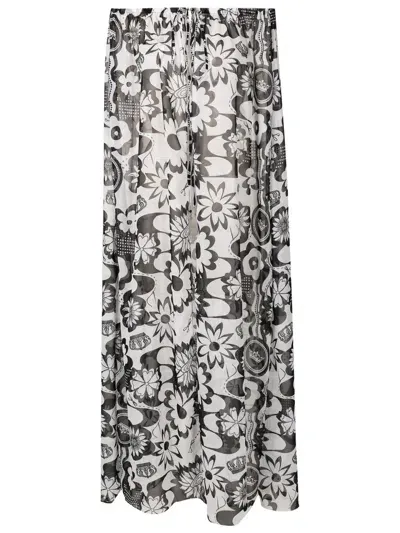 Amir Slama Floral-print Beach Dress In White