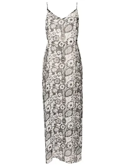 Amir Slama Floral-print Beach Dress In White