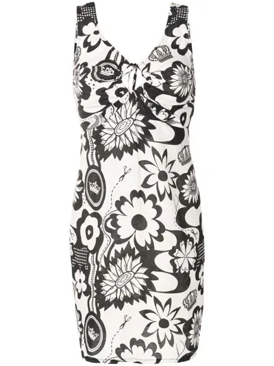 Amir Slama Floral-print Mini Dress In White