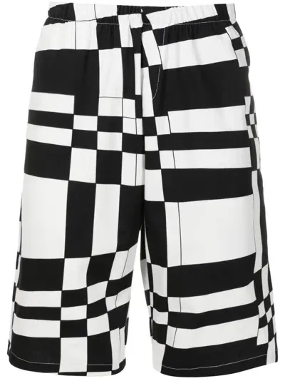 Amir Slama Graphic-print Knee-length Shorts In Black