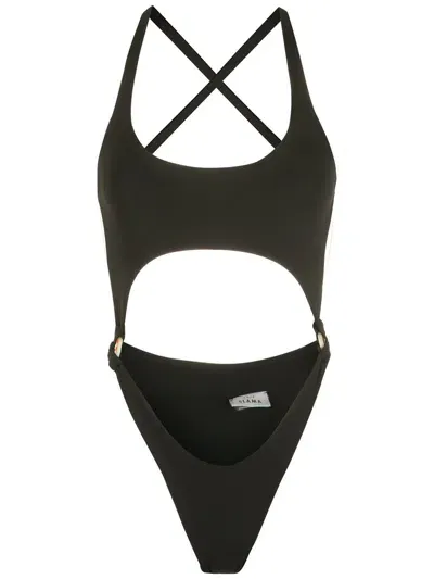 Amir Slama High-leg Swimsuit In Black