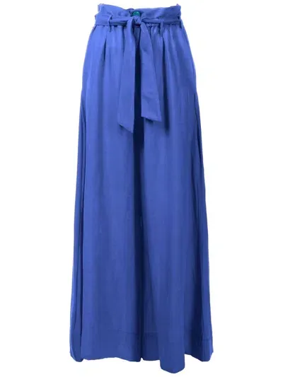 Amir Slama Paperbag-waist Palazzo Trousers In Blue