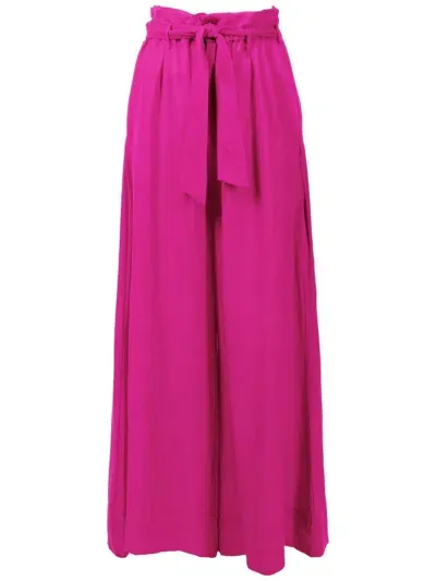 Amir Slama Paperbag-waist Palazzo Trousers In Pink