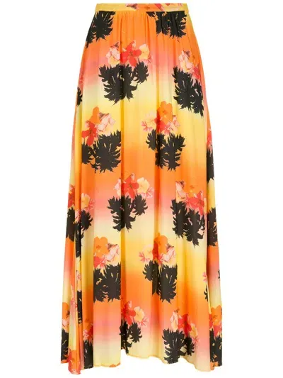 Amir Slama Printed Long Skirt In Multicolour