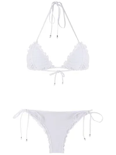 Amir Slama Ripple Effect Bikini Set In White