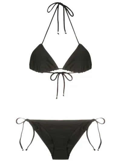 Amir Slama Self-tie Triangle Bikini In Black