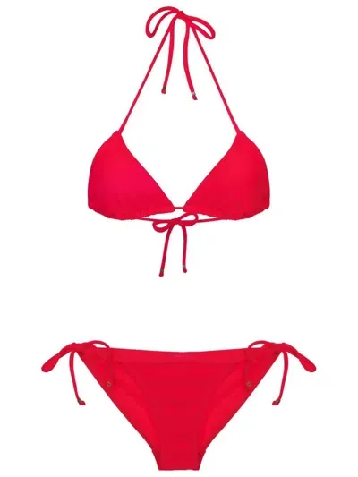 Amir Slama Self-tie Triangle Bikini In Red