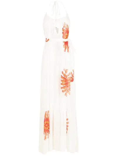 Amir Slama Silk Long Dress In White