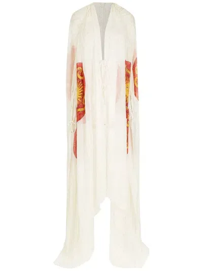 Amir Slama Silk Long Shirt Dress In White