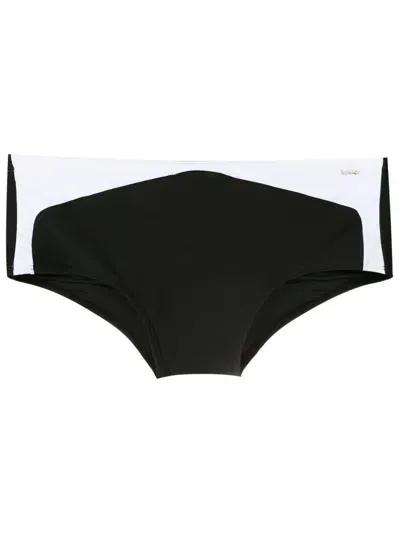 Amir Slama Two-tone Logo Swim Shorts In Black