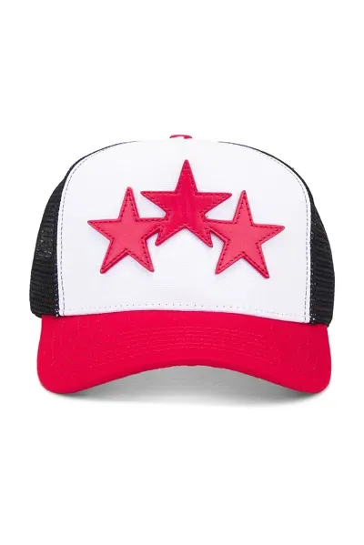 Amiri 3 Star Trucker Hat In Red