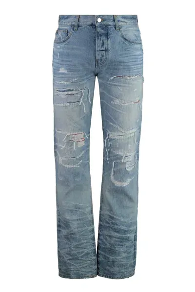 Amiri 5-pocket Straight-leg Jeans In Blue