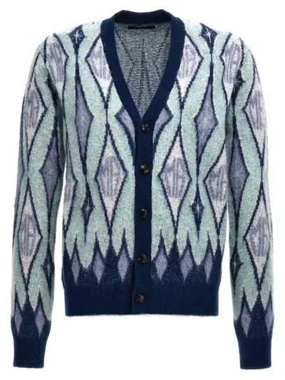 Amiri Man Cardigan Sky Blue Size L Mohair Wool, Polyamide, Wool, Alpaca Wool