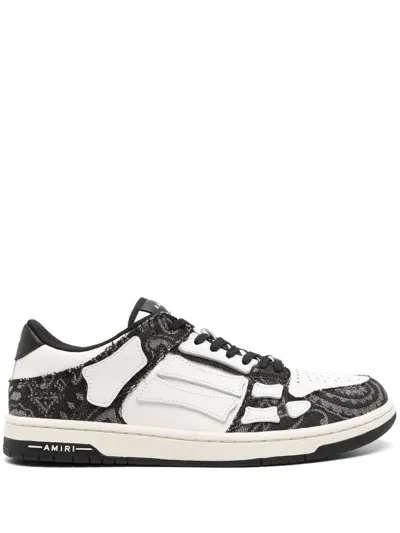 Amiri Bandana Denim Skel Top Low Sneakers In 001 Black