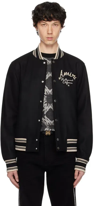 Amiri Hollywood Bomber Jacket In Black