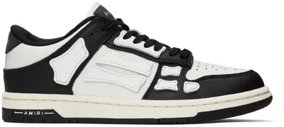 Amiri Black & White Skel Top Low Sneakers In Black/white