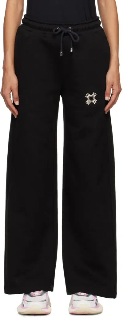 Amiri Loose Fit Cotton Sweatpants With Monochrome Pattern In Black