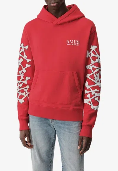 Amiri Bones Stacked Logo Hoodie In Red