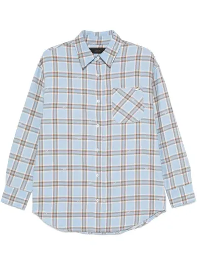 Amiri Checked Shirt In Blue