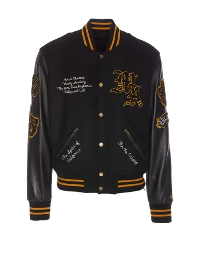 Amiri Black  Lion Varsity Jacket