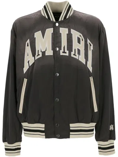 Amiri Sun Faded Bomber Jacket In Black