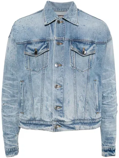 Amiri Shotgun Oversize Denim Trucker Jacket In Perfect Indigo