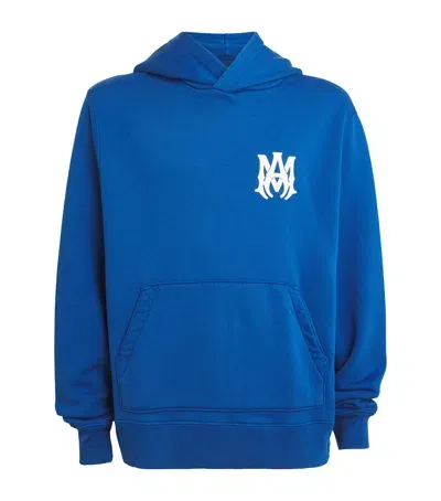 Amiri Cotton Logo Hoodie In Blue