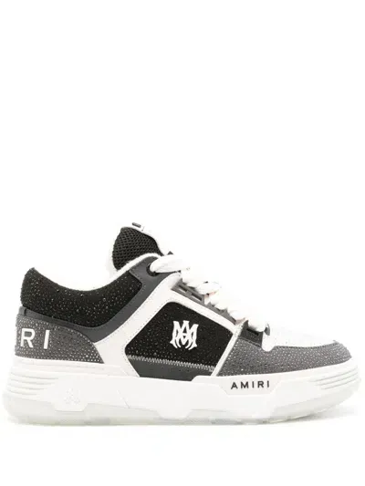 Amiri Ma-1 Crystal Sneakers In Black/white