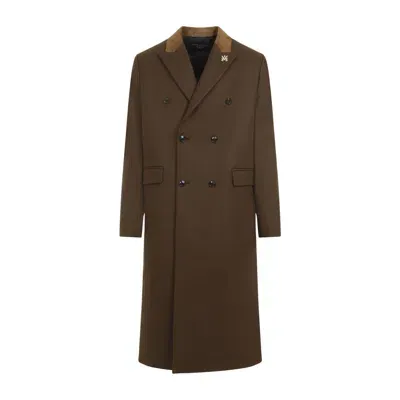 Amiri Db Overcoat In Brown