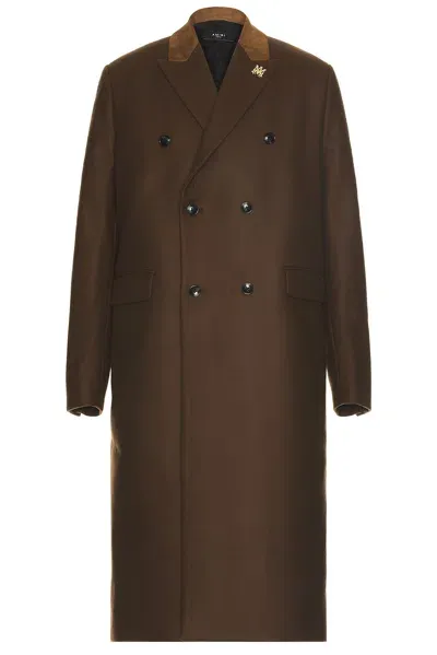 Amiri Db Overcoat In Brown