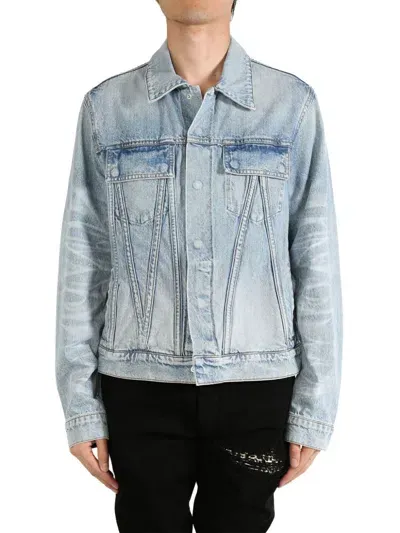 Amiri Distressed-effect Denim Jacket In Blue