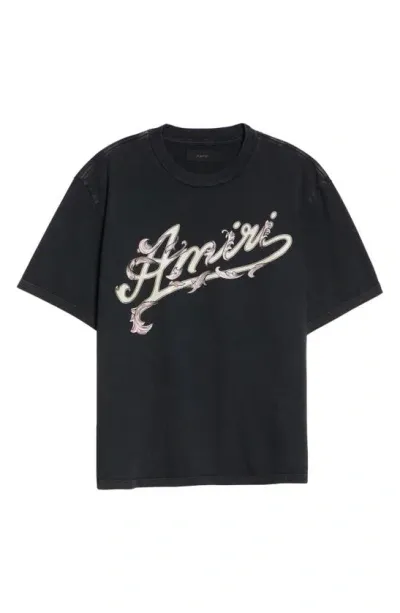 Amiri Logo-printed Cotton T-shirt In Black